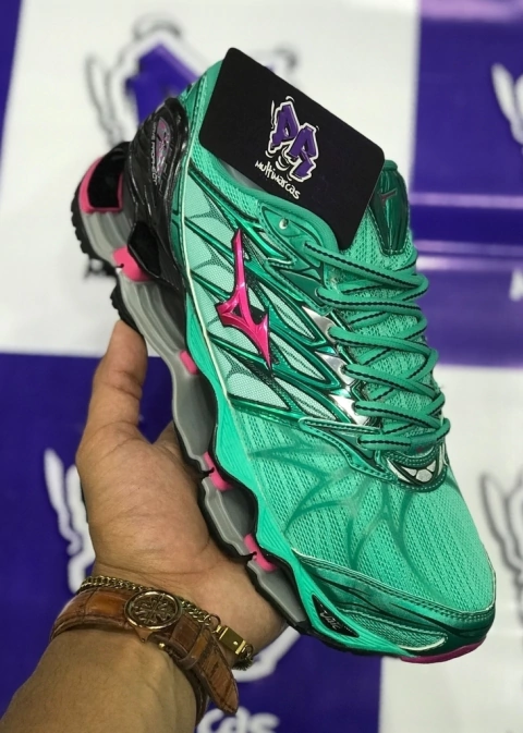 mizuno wave pro 7 verde agua e rosa