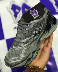 mizuno wave pro 8 cinza/azul - comprar online