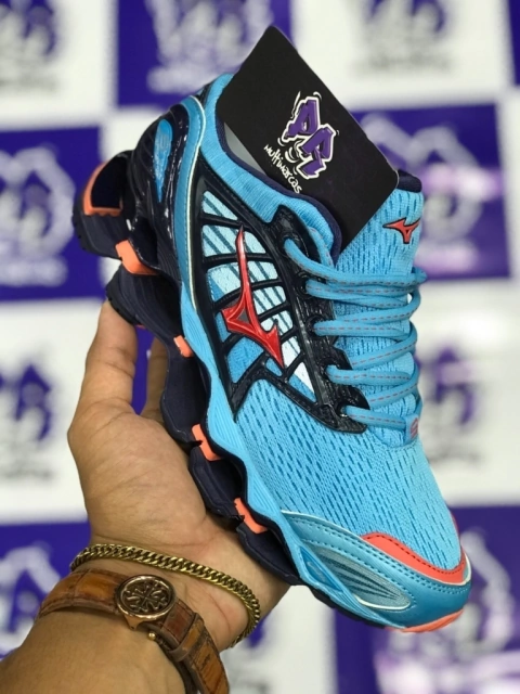 mizuno wave pro 9 azul/laranja