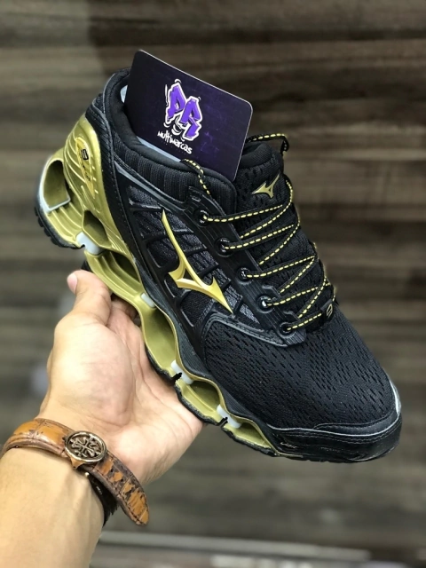 mizuno wave pro 9 preto dourado