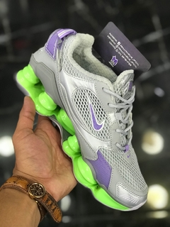 nike shox tl 12 molas 2020 cinza/verde/roxo - comprar online