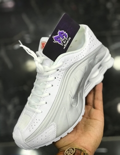 R4 shox importado - branco/prata