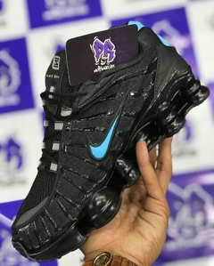 nike shox tl 12 molas preto/azul bb - comprar online