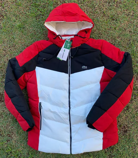 bombojaco lacoste - vermelho,preto/branco com fone