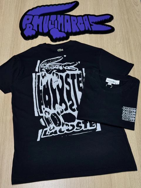 Camiseta Lacoste modelo gráfico 2025 - edição limitada (preto) - comprar online