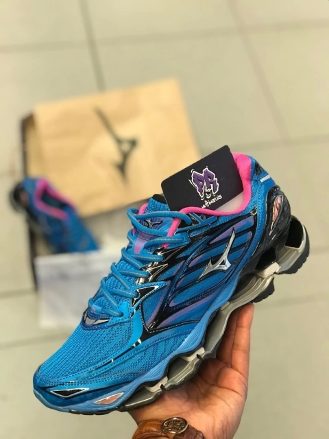 mizuno wave pro 6 azul / rosa