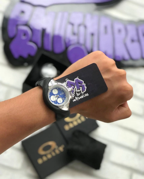 Relógio Oakley detonador - azul/prata