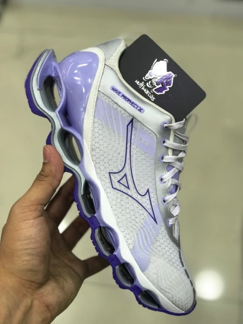 mizuno wave pro X branco lilas