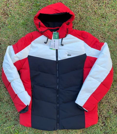 bombojaco lacoste - vermelho,branco/preto com fone