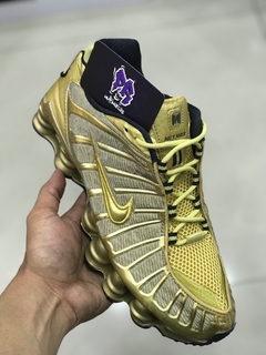 nike shox tl 12 molas dourado neymar