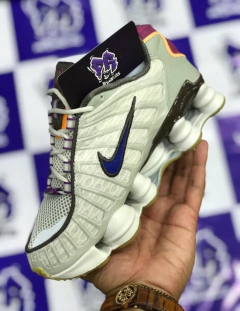 nike shox tl 12 molas bege e roxo - comprar online