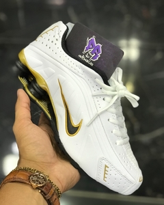 R4 shox importado - branco/dourado