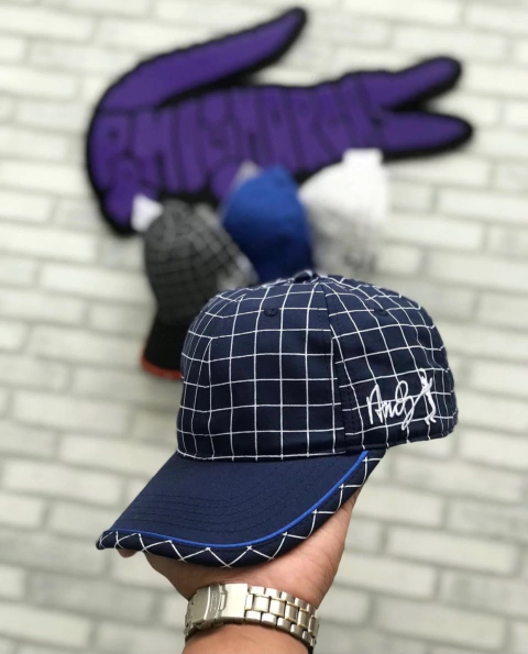 Boné andy quadriculado - raridade (azul marinho)