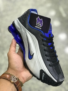 R4 shox importado - preto/azul/prata