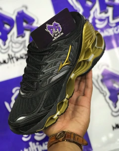 mizuno wave pro 8 preto e dourado - comprar online