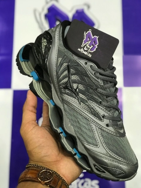 mizuno wave pro 8 cinza/azul