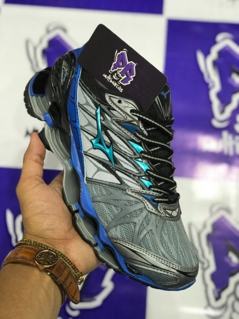 mizuno wave pro 7 azul e cinza
