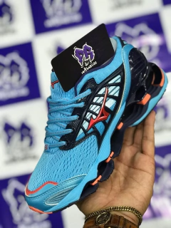 mizuno wave pro 9 azul/laranja - comprar online