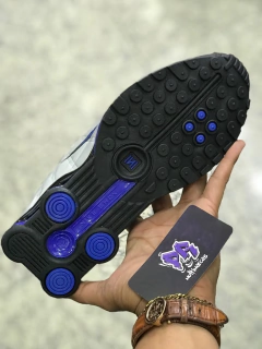 R4 shox importado - preto/azul/prata na internet