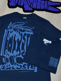 Camiseta Lacoste modelo gráfico 2025 - edição limitada (azul marinho) na internet