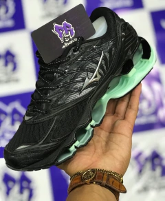 mizuno wave pro 8 preto/verde agua - comprar online