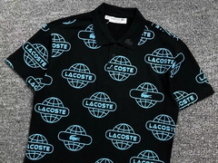 Polo Lacoste movement estampa global - edição limitada (preto) - PR multimarcas