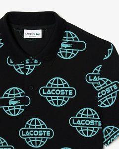 Polo Lacoste movement estampa global - edição limitada (preto) - PR multimarcas