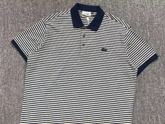 Polo Lacoste monocromático listrada edição site detalhes nas costas - limitado - loja online