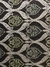 Tecido Jacquard Estampado Arabesco Verde e Bege Fundo Marrom - 1,40 Largura