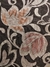 Tecido Jacquard Estampado Floral Fundo Marrom Flores Laranja e Bege - 1,40 Largura