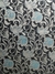 Tecido Jacquard Estampado Floral Fundo Cinza Escuro Flores Azul - 1,40 Largura - comprar online