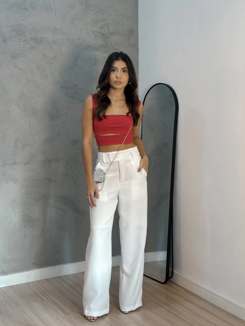 CALÇA ALFAIATRAIA FENCY BRANCA. - comprar online