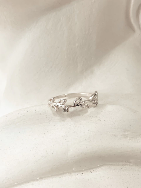 anel raminho prata925