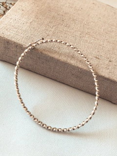 pulseira rígida bracelete aro torcido prata 925