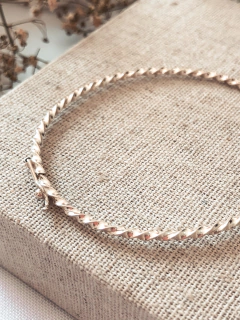 Imagem do pulseira rígida bracelete aro torcido prata 925