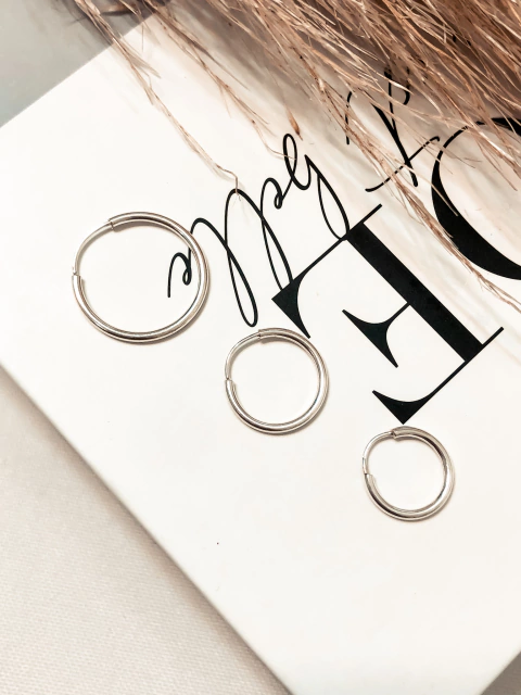 Trio argolinha lisa prata 925