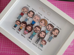 Quadro Família - De 11 a 15 Avatares (Moldura Branca)