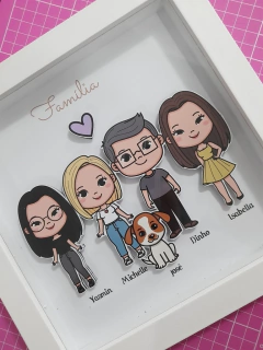 Quadro Família - De 1 a 5 Avatares (Moldura Branca) na internet