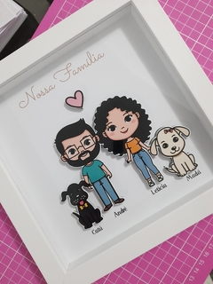 Quadro Família - De 1 a 5 Avatares (Moldura Branca) - comprar online