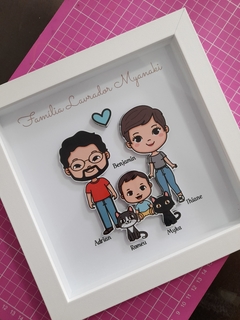 Quadro Família - De 1 a 5 Avatares (Moldura Branca) - loja online