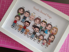 Quadro Família - De 16 a 20 Avatares (Moldura Branca) - comprar online