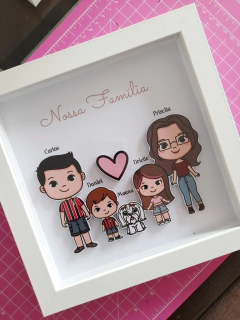 Quadro Família - De 6 a 10 avatares (Moldura Branca) - comprar online