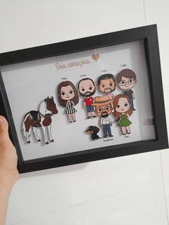 Quadro Família - De 1 a 5 Avatares (Moldura Preta) - comprar online