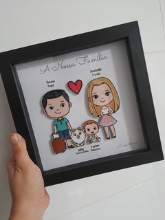 Quadro Família - De 1 a 5 Avatares (Moldura Preta)