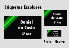 Etiquetas Escolares - Neutro (Preto e Verde) - comprar online