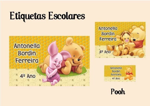Etiquetas Escolares - Pooh
