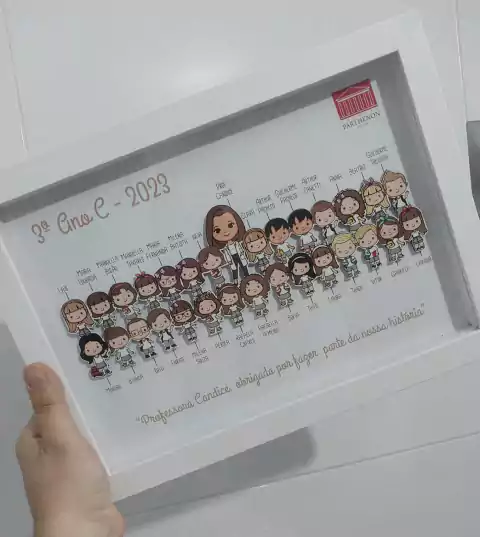 Quadro Professores - De 26 a 30 alunos (Moldura Retangular)