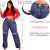 Calça Jeans Feminina Wide Leg Plus Size Cintura Alta