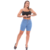 Short Jeans Meia Coxa Feminino Cintura Alta Com Lycra Levanta Bumbum