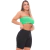 Short Jeans Preto Meia Coxa Feminino Cintura Alta Com Lycra